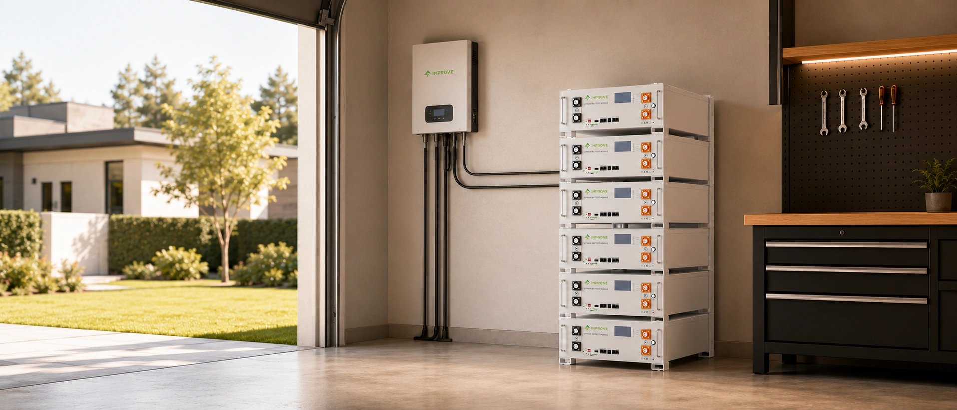 Batería de almacenamiento de energía LiFePO4 montada en rack tipo armario de 51.2V 200Ah